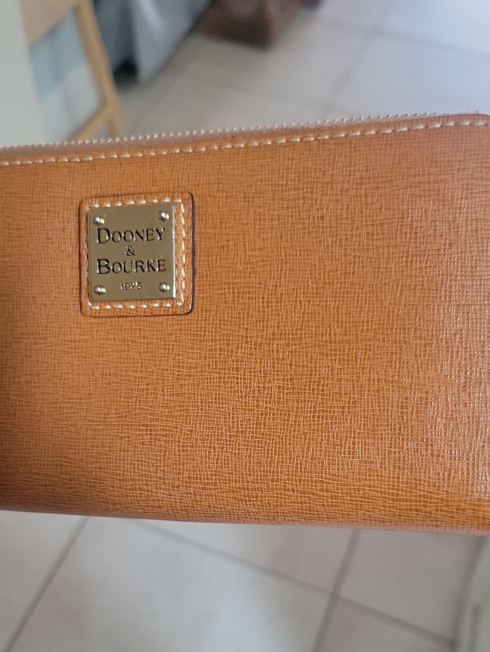 Dooney & Bourke Full size Saffiano Zip-Around Wallet - Cognac - Picture 8 of 8